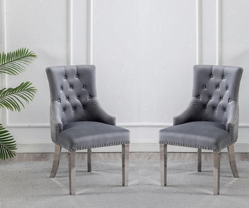 Chrome Leg Tufted Dining Chair (2 Per Box)