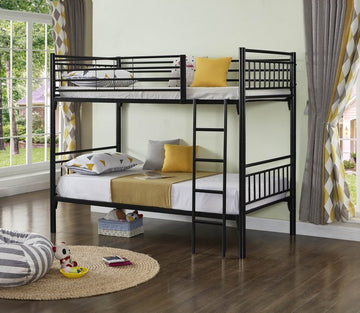 Black Metal Railing Bunk-Bed