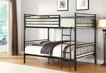 Grey Metal Railing Bunk-Bed