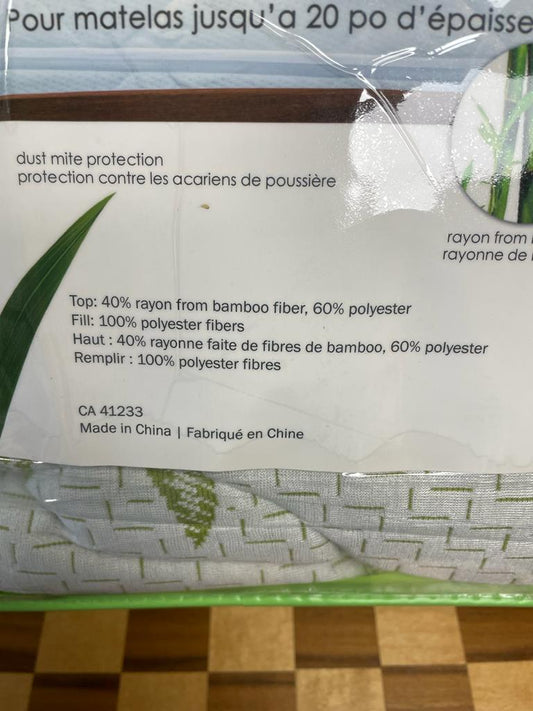 Cotton House Jacquard Bamboo Mattress Cover, Waterproof QUEEN