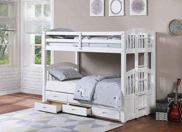 White Wooden Captain Bunk-Bed