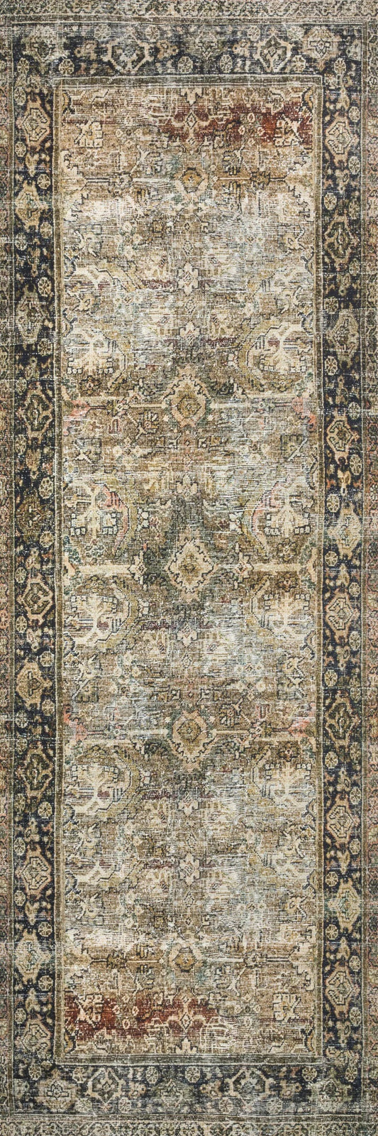 LOLOI II LAYLA COLLECTION LAY - 03 OLIVE/ CHARCOAL, RUNNER
