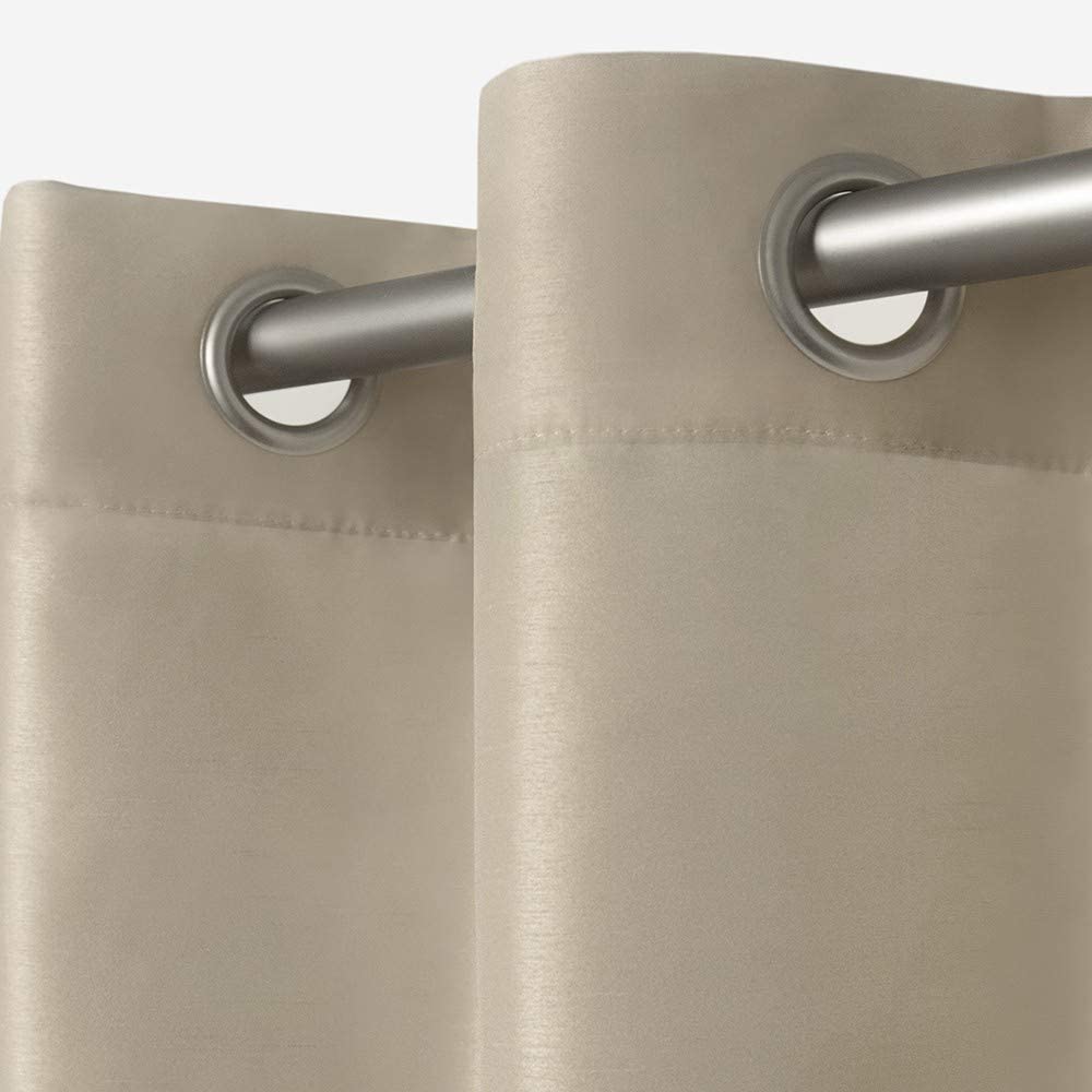 Curtains ~ Chatra Grommet Top Panel, Bone, 54" x 96", 2 Piece by Exclusive Home - GetSetHome Store