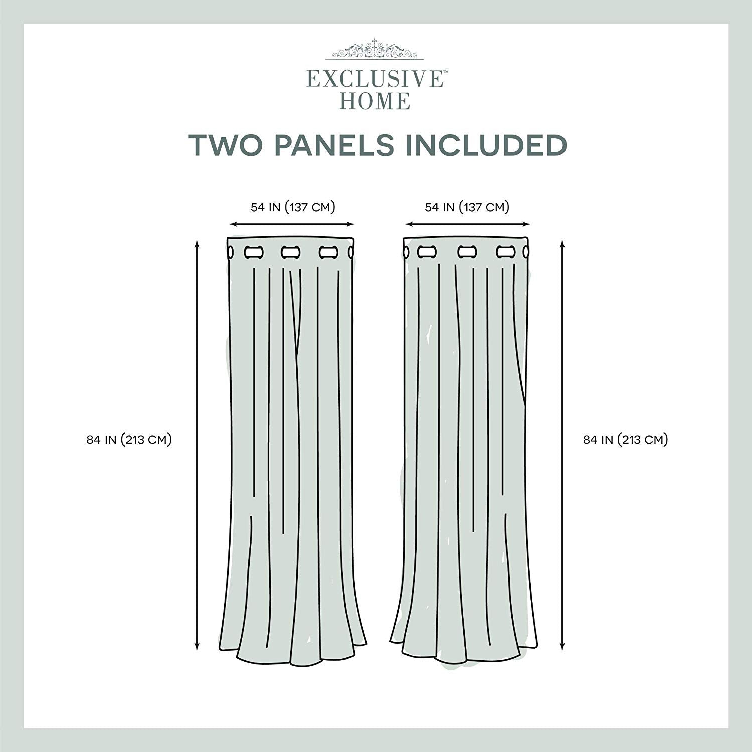 Curtains ~ Chateau Grommet Top Panel Pair, Indigo, 54" x 84", 2 Piece by Exclusive Homes - GetSetHome Store