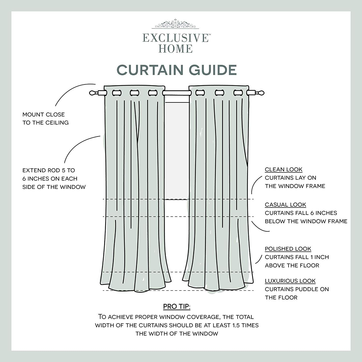 Curtains ~ Chateau Grommet Top Panel Pair, Indigo, 54" x 84", 2 Piece by Exclusive Homes - GetSetHome Store
