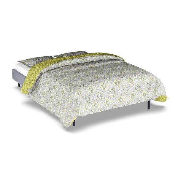 Queen ~ 3 Piece  City Scene Milan Reversible Duvet Cover Set, Yellow - GetSetHome Store