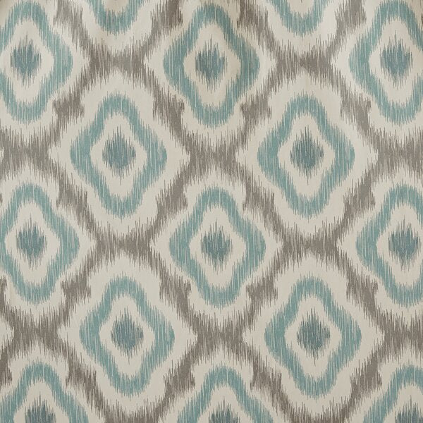 Curtains - Letchworth Ikat Semi-Sheer Grommet Curtain Panel ( set of 2), Aqua - GetSetHome Store