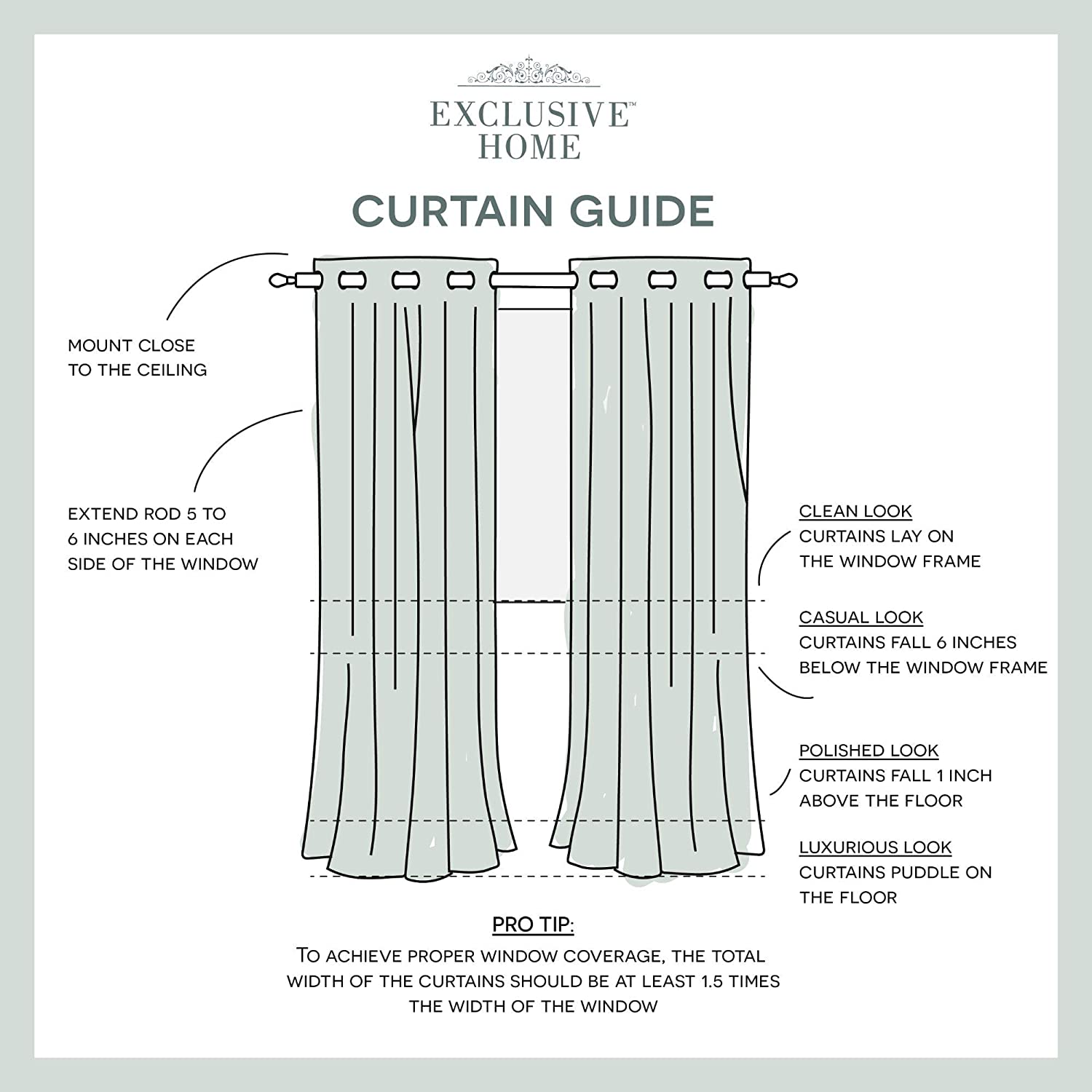 Curtains - Exclusive Home Wilshire Sheer Grommet Top Panel Pair, White - GetSetHome Store