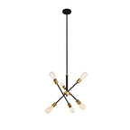 Axel Black and Brass 17-Inch Six-Light Pendant