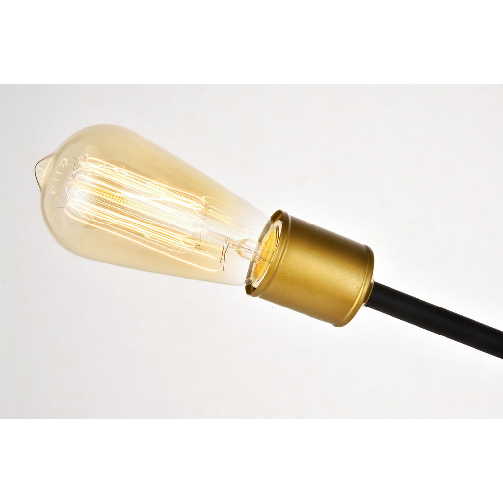 Axel Black and Brass 17-Inch Six-Light Pendant