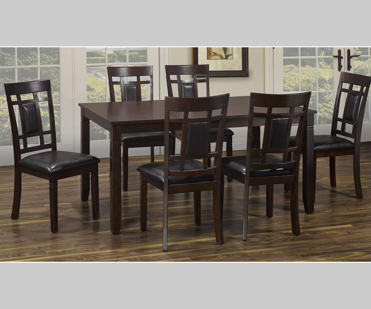 Viola 7PC Solid Wood Dining Table Set - Espresso