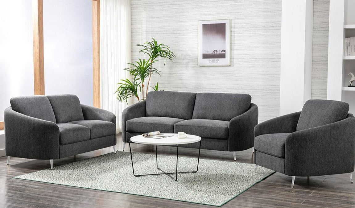 ZINNIA SOFA SERIES - GREY/CHROME