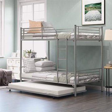 Single Grey Metal Bunk Bed