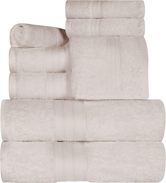 Long Staple Combed Cotton 8-Piece Solid Towel Set