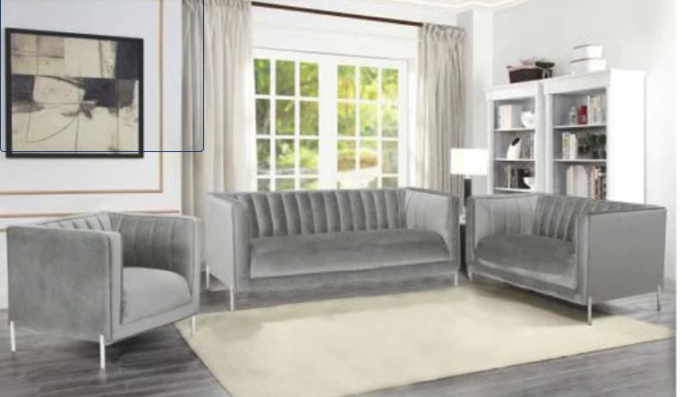 ARTHUR SOFA SERIES - GREY/CHROME