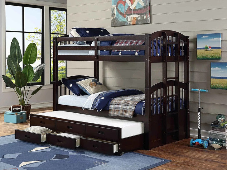 Espresso Wooden Captain Bunk-Bed