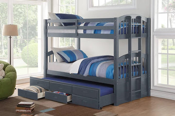 Grey Wooden Captain Bunk-Bed