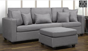 BARCELONA SOFA W/ OTTOMAN OR SECTIONAL - GREY