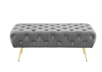 MICROSUEDE UPHOLSTERED BENCH - GREY