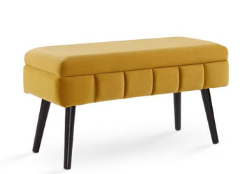 MARCELLA STORAGE BENCH -  OCHRE YELLOW BY XCELLA