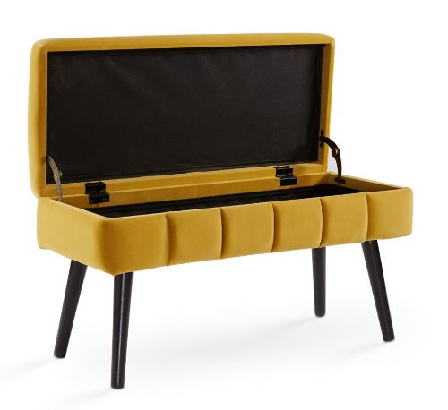 MARCELLA STORAGE BENCH -  OCHRE YELLOW BY XCELLA