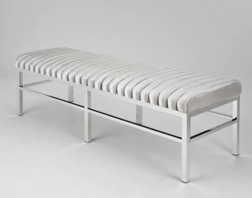 CHANNEL BENCH -  GREY VELVET BY XCELLA