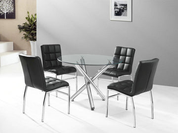 Weston 5 Piece Dining Table Set Black