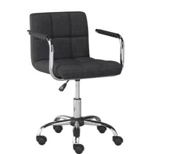 SELENA ARM OFFICE CHAIR  -  GREY FABRIC