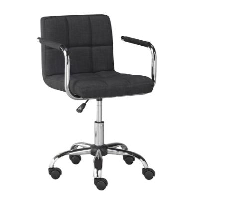 SELENA ARM OFFICE CHAIR  -  GREY FABRIC