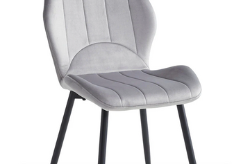 Light Grey Velvet Chair (6PC)