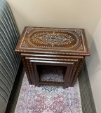 Rosewood Nesting Tables with traditional Inlay - Set of 4