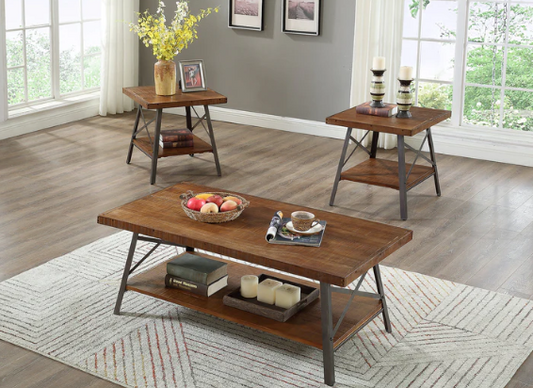 WOOD COFFEE TABLE WITH SHELF