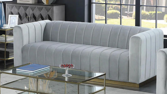 SHANNON SOFA SERIES - GREY/GOLD