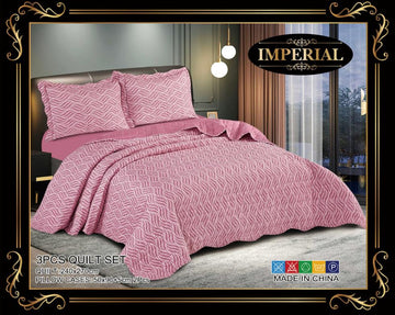 KING - 3 PIECE BED QUILT/ BEDSPREAD/ COVERLET