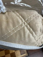 KING - St. Clair Plush Diamond Quilted Blanket 3 Pc Set - CHAMPAGNE