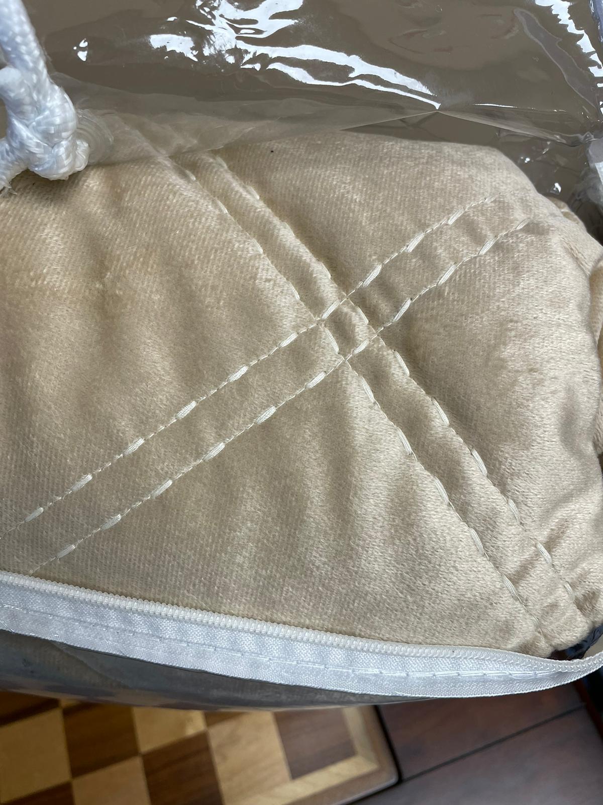 KING - St. Clair Plush Diamond Quilted Blanket 3 Pc Set - CHAMPAGNE