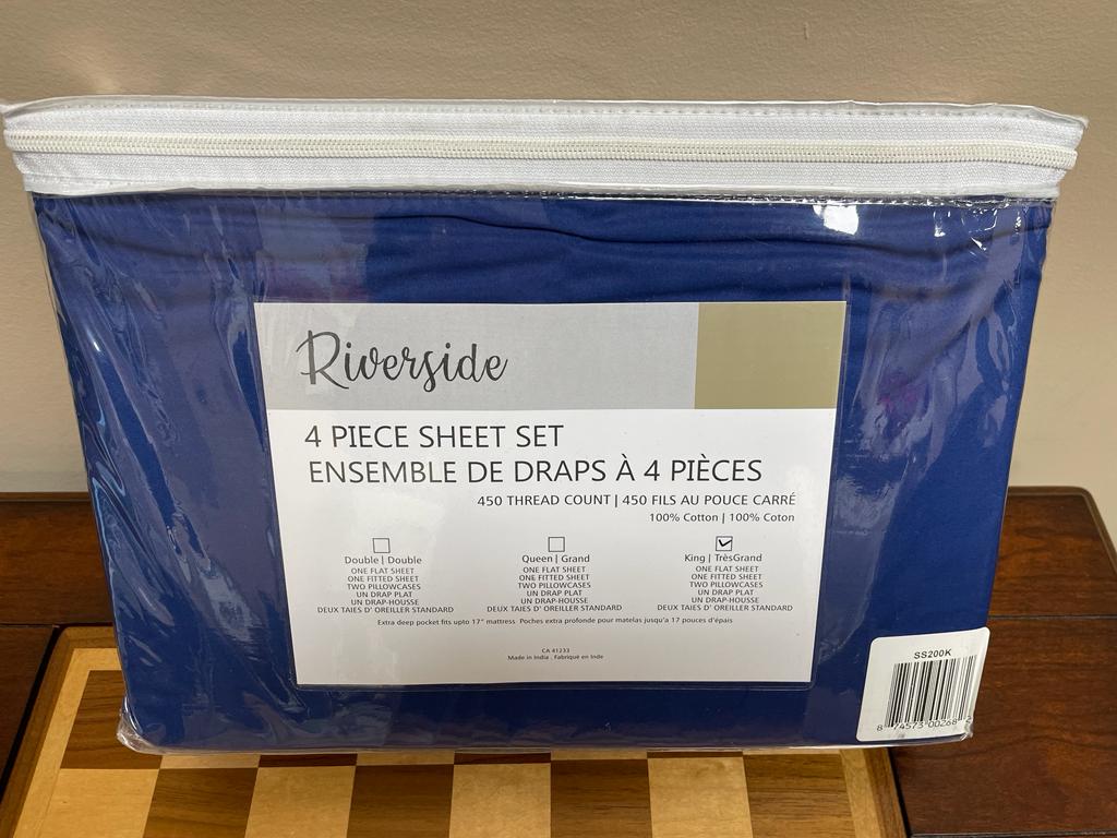 KING - Riverside 450 TC Cotton 4 Piece Sheet Set