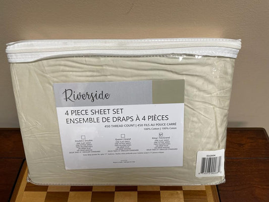 KING - Riverside 450 TC Cotton 4 Piece Sheet Set