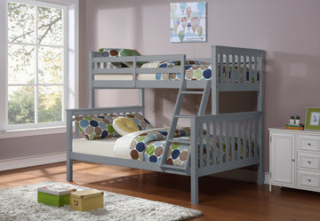 GREY WOOD BUNK BED (TWIN/FULL)