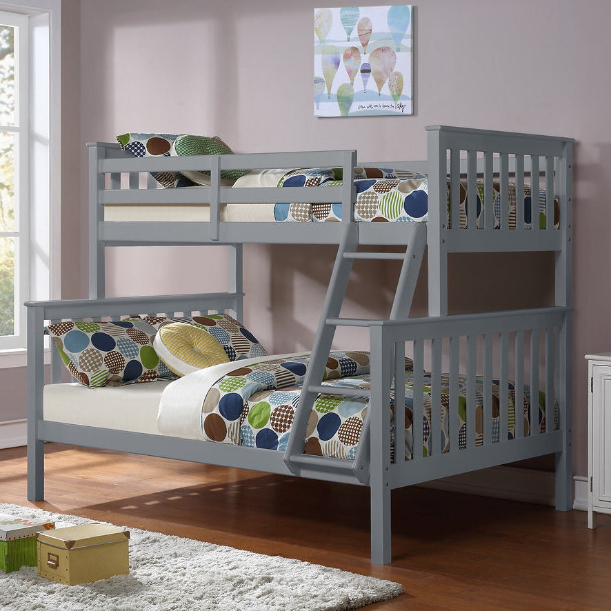 Grey Wood Bunk Bed - (TWIN/FULL)