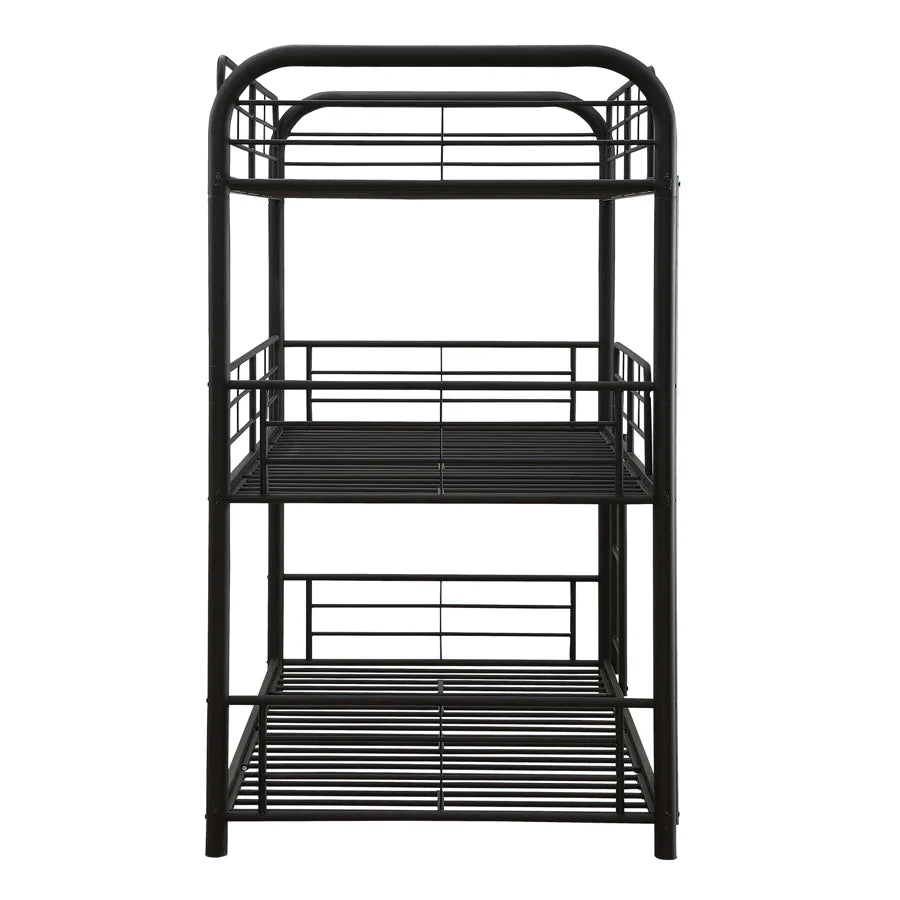 BLACK METAL TRIPLE TWIN BUNK BED