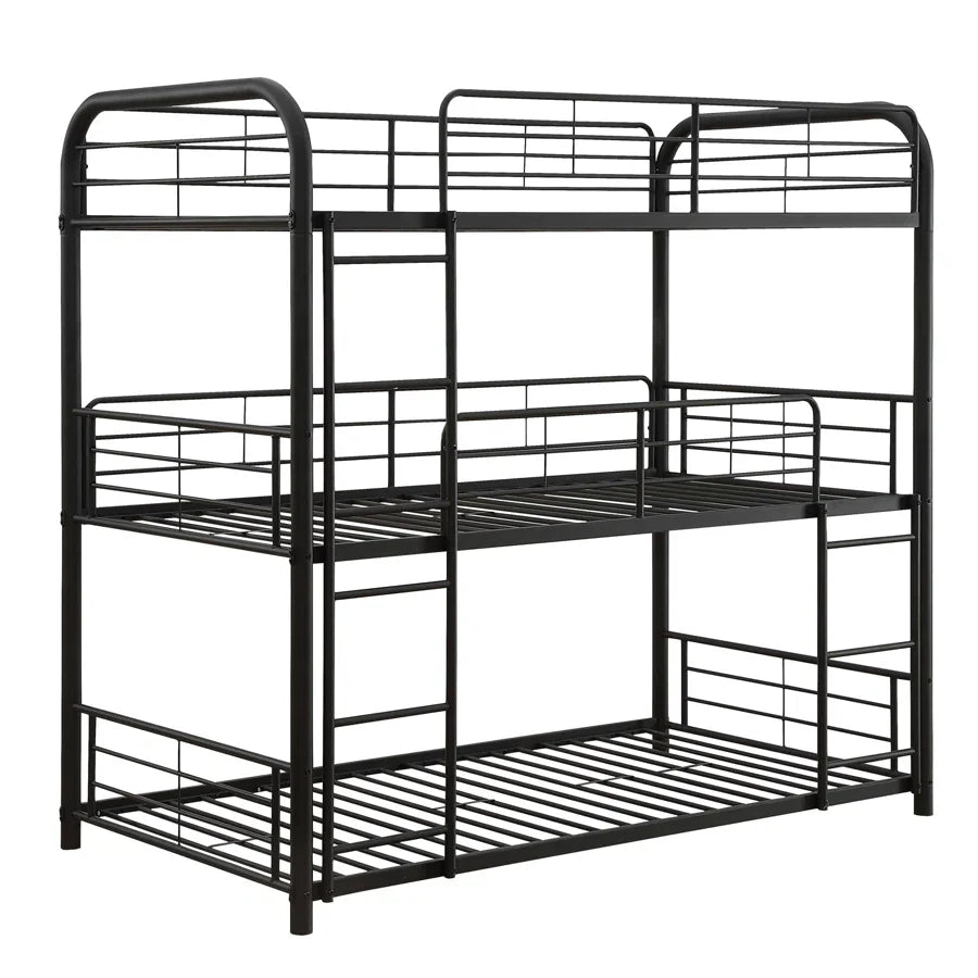 BLACK METAL TRIPLE TWIN BUNK BED