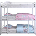 WHITE METAL TRIPLE TWIN BUNK BED