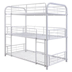 WHITE METAL TRIPLE TWIN BUNK BED