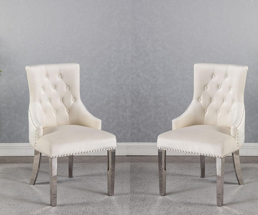 Chrome Leg Tufted Dining Chair (2 Per Box)