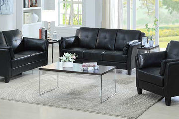 PU LEATHER SOFA SERIES - BLACK