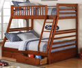 SOLID WOOD BUNK BED WITH STORAGE DRAWERS - TWIN/FULL