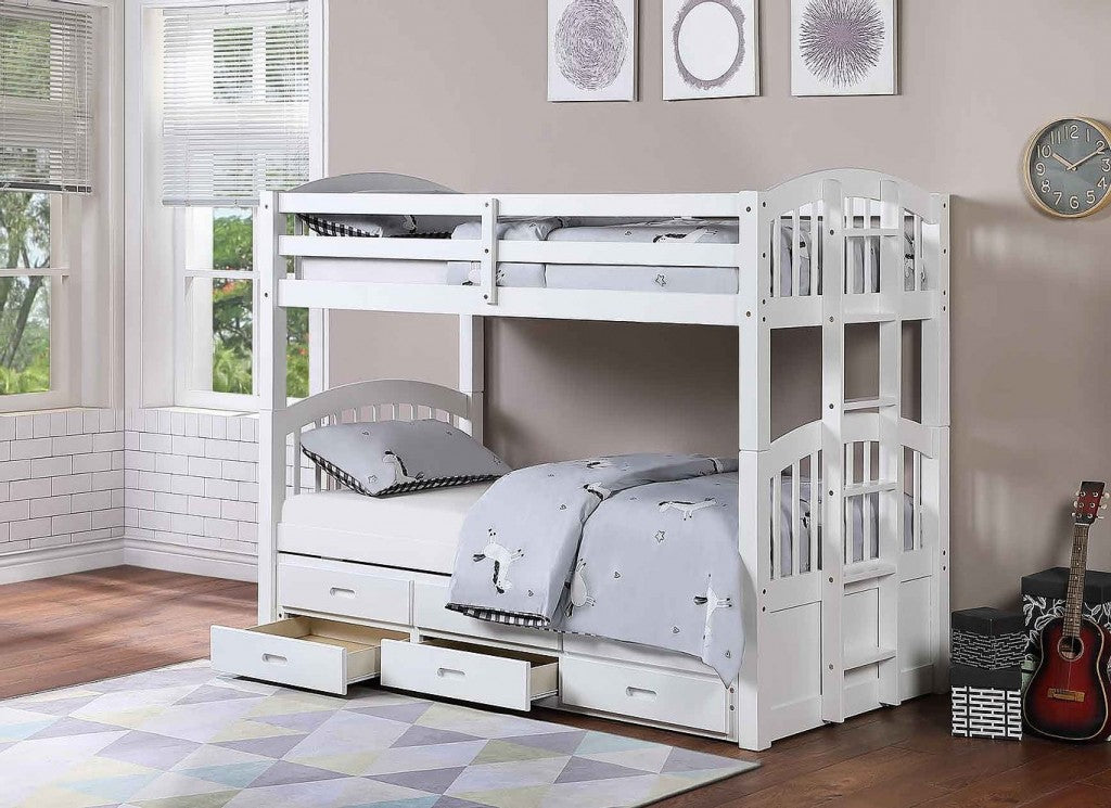 White Wooden Captain Bunk-Bed