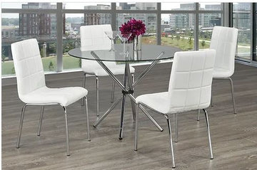 5 Pieces Laura Dining Set - White Chairs