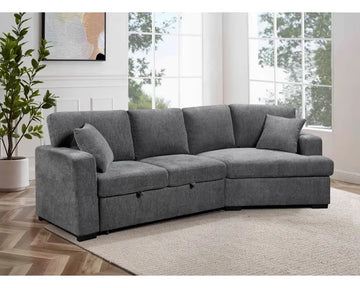 CHARLES SECTIONAL W/ CUDDLER - GREY FABRIC